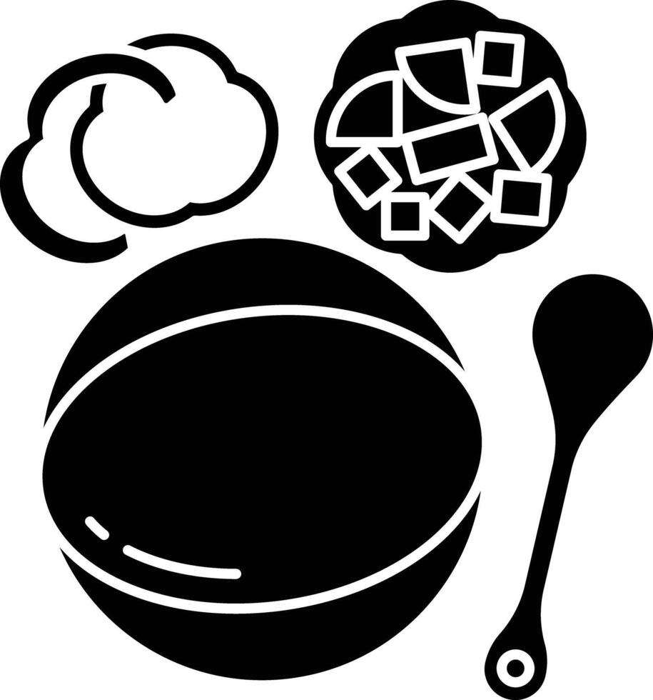 vegetable soup solid glyph illustration vector
