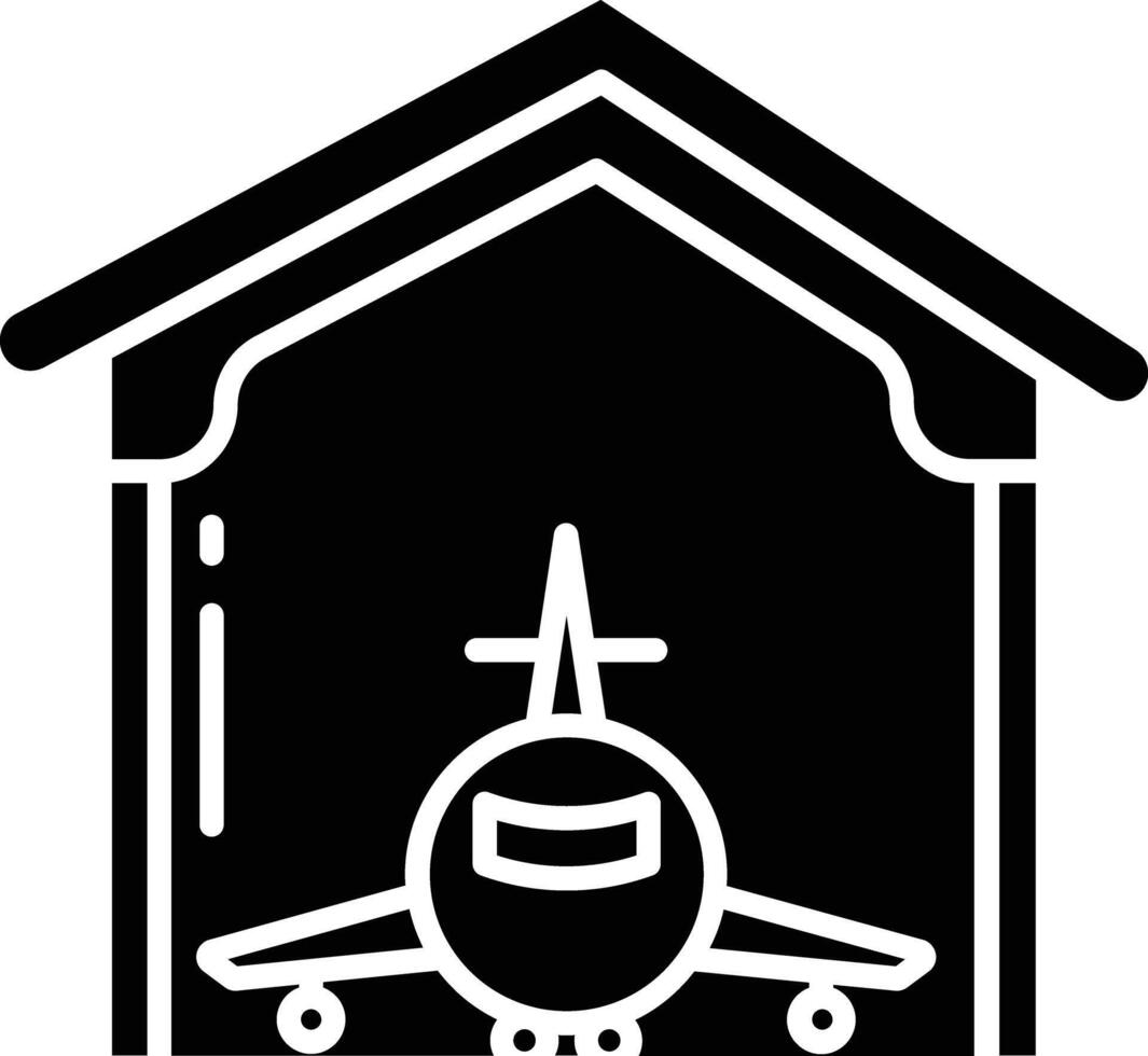 Hangar solid glyph illustration vector