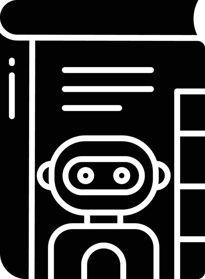 Ai Learning book solid glyph illustration vector