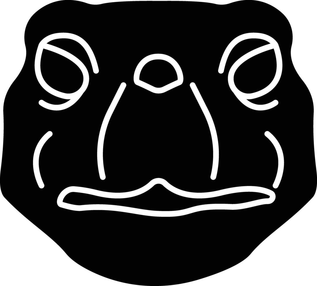 Turtle face solid glyph illustration vector