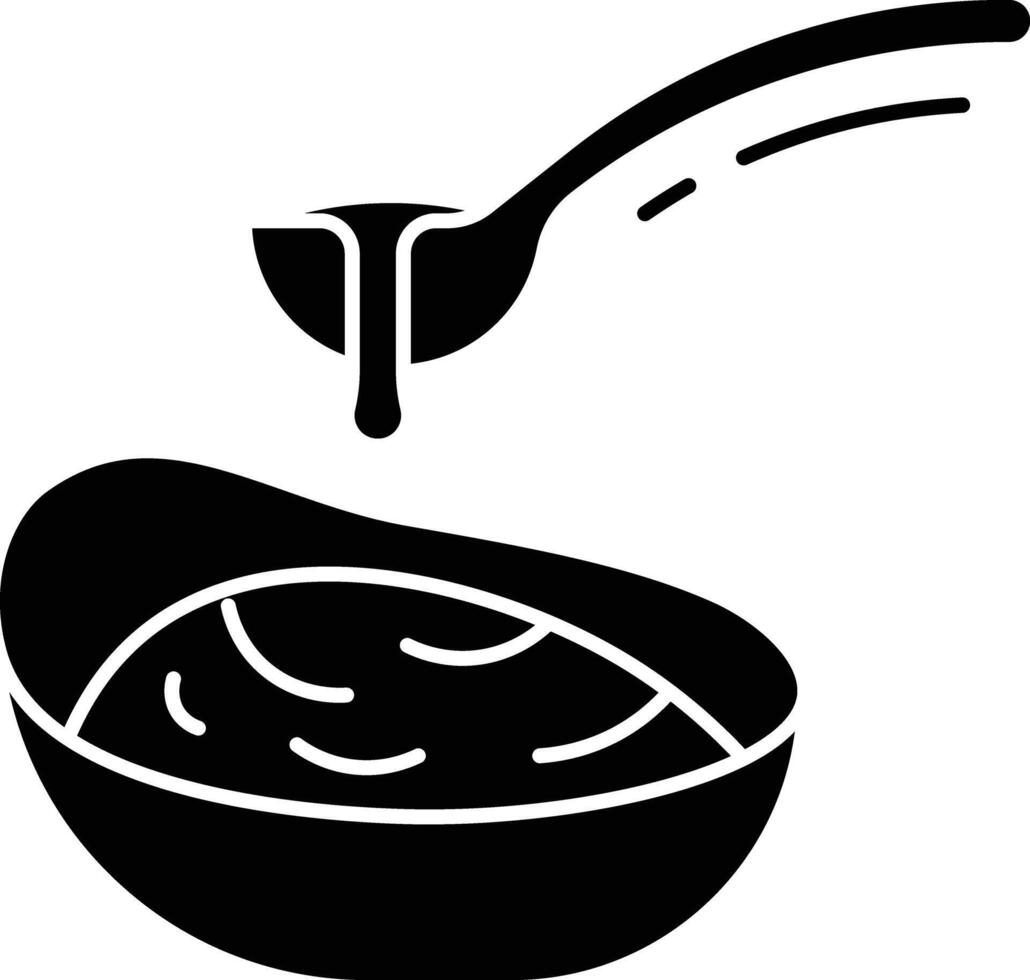 porridge with milk solid glyph illustration vector