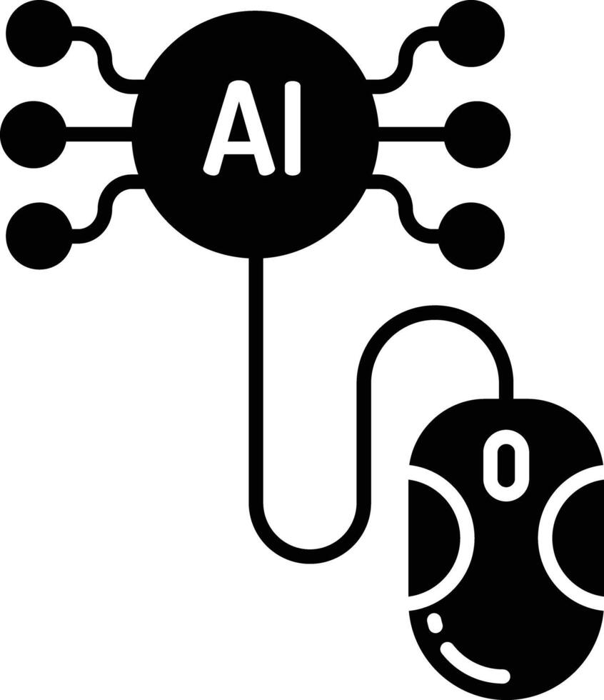 mouse solid glyph illustration vector