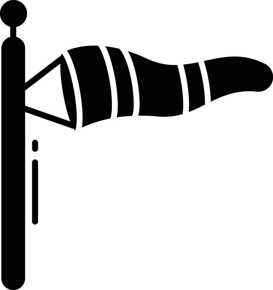 Wind sock solid glyph illustration vector