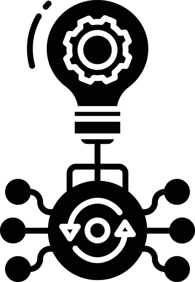 Ai innovation solid glyph illustration vector
