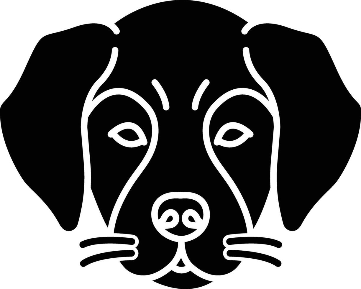 Dog face solid glyph illustration vector