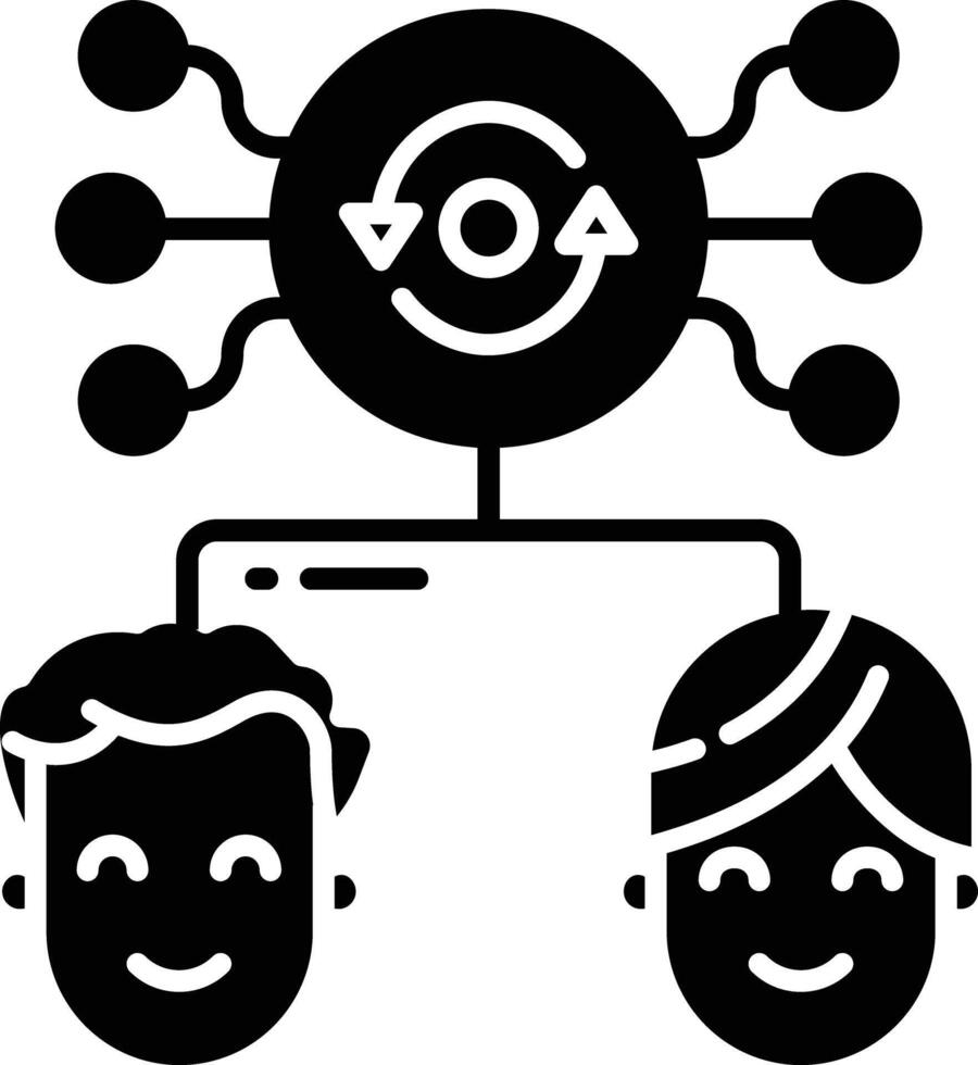 Human Brainstorming solid glyph illustration vector