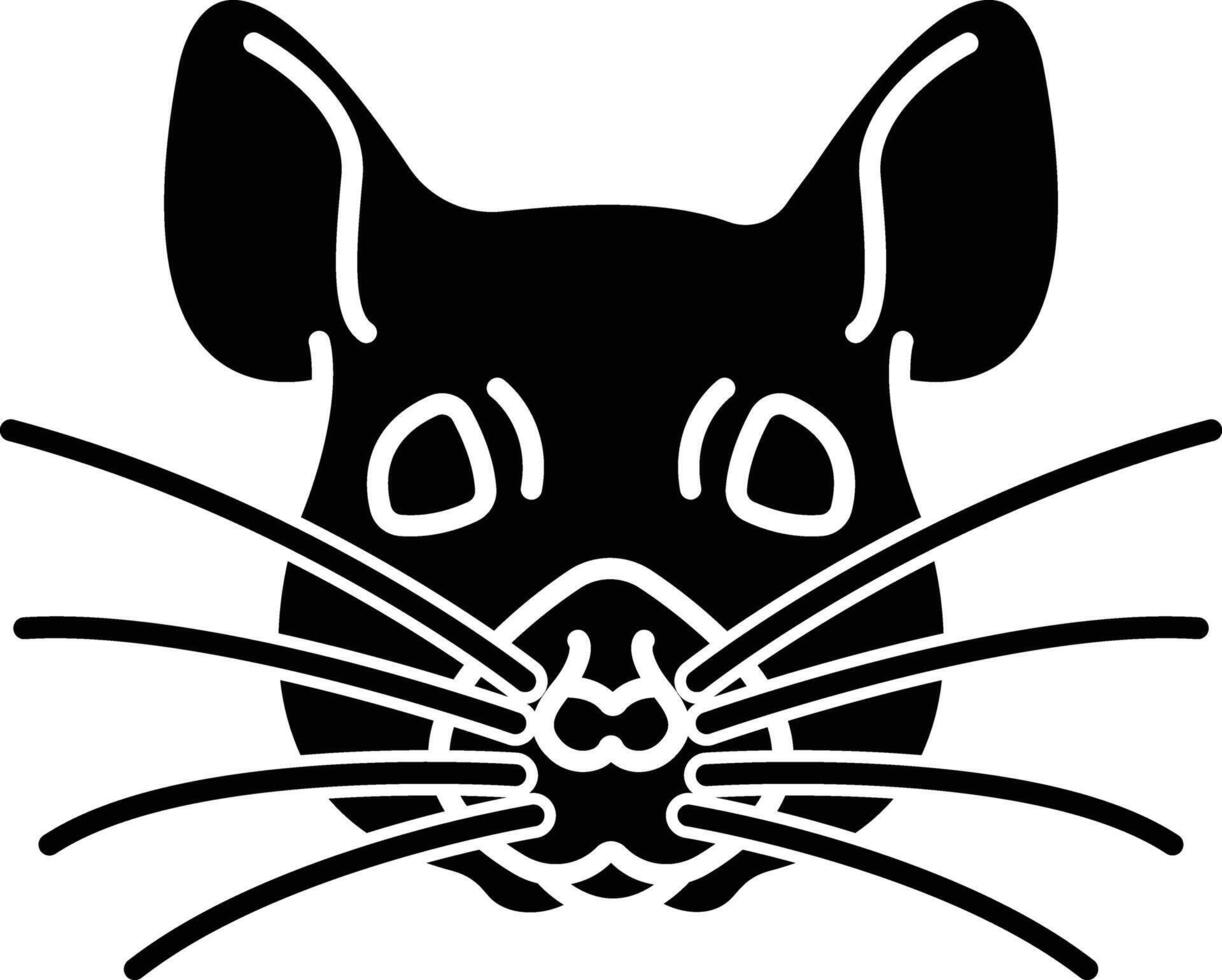 Squirrel face solid glyph illustration vector