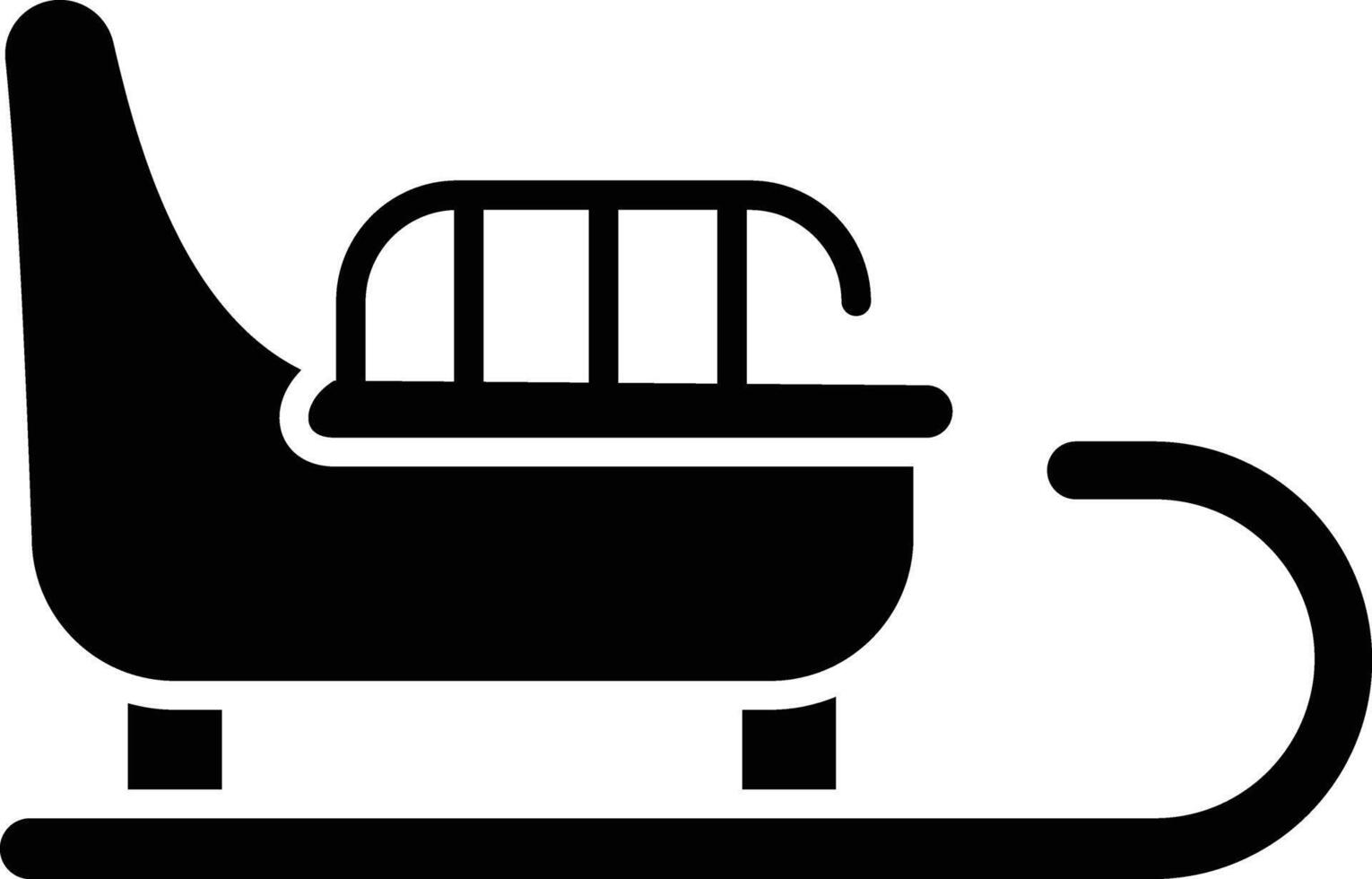 Sledge solid glyph illustration vector