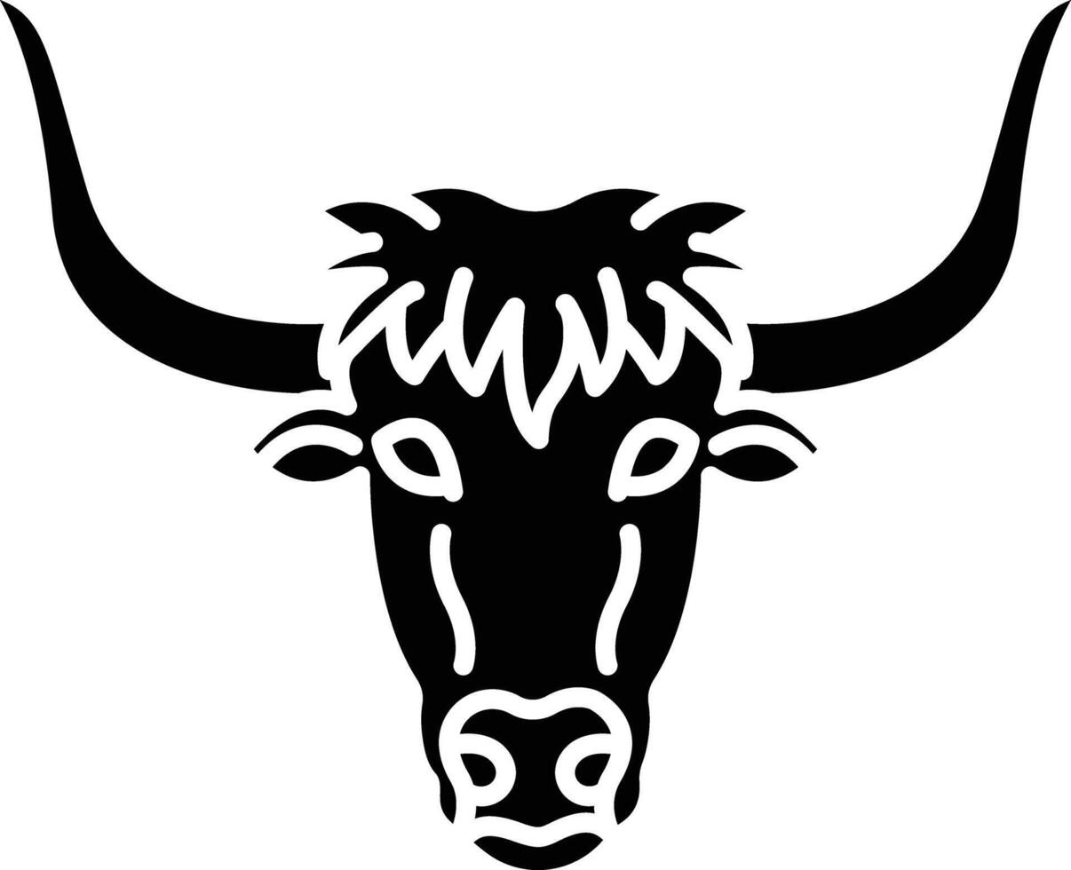 Yak face solid glyph illustration vector