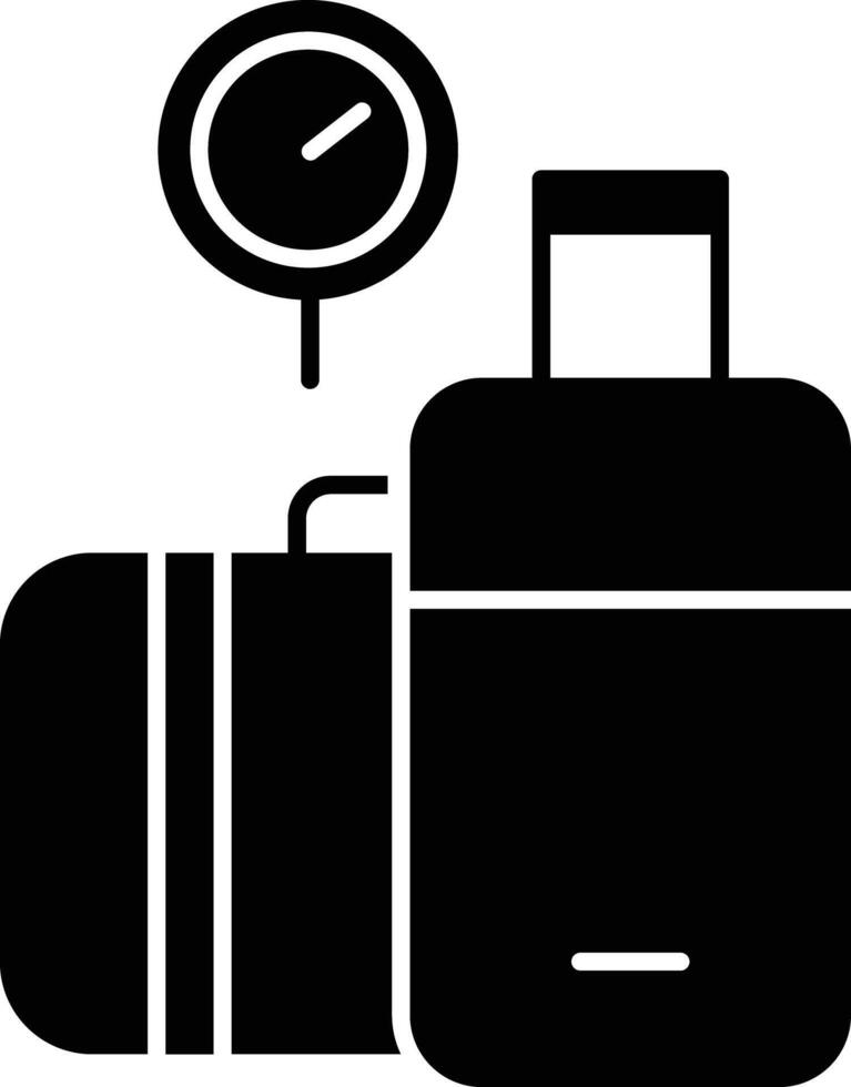 Baggage weight solid glyph illustration vector