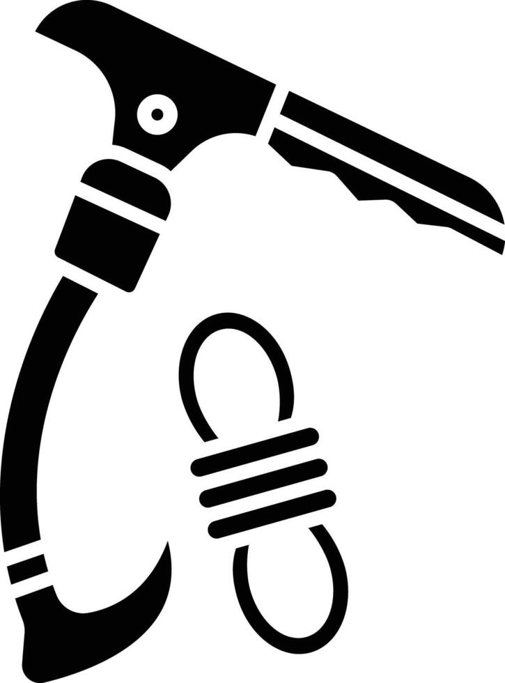 Ice Axe solid glyph illustration vector