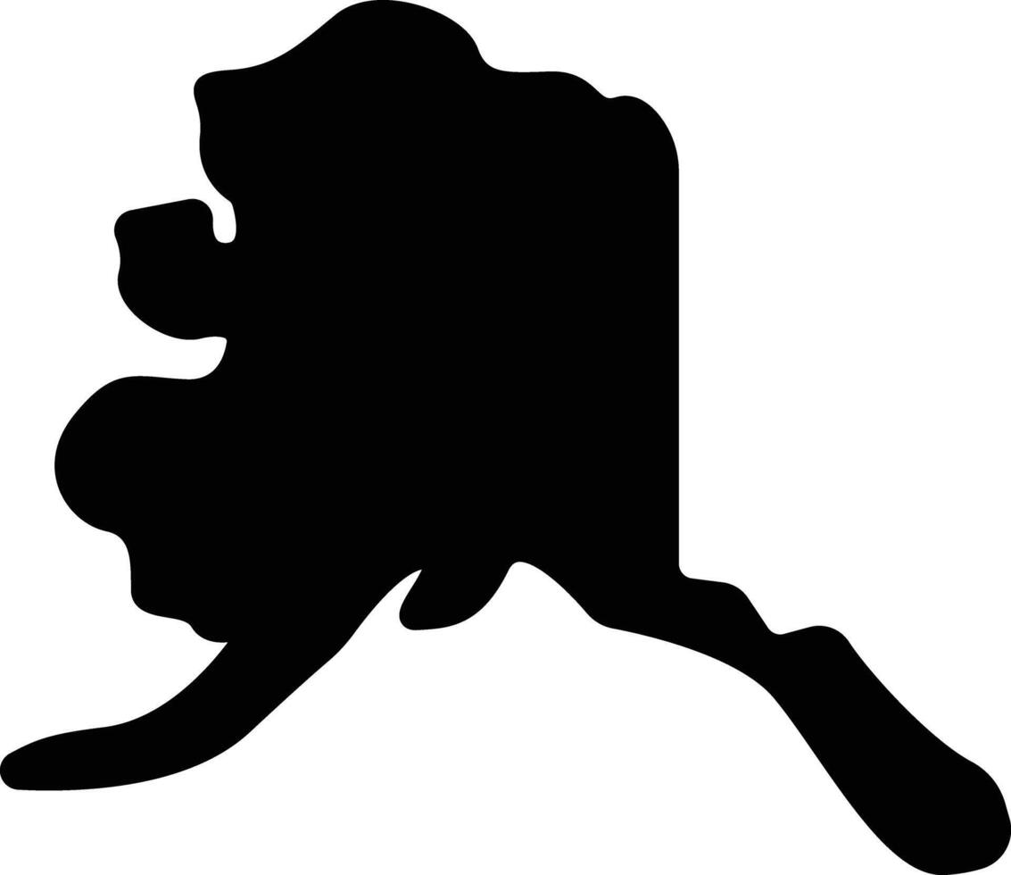Alaska Map solid glyph illustration vector