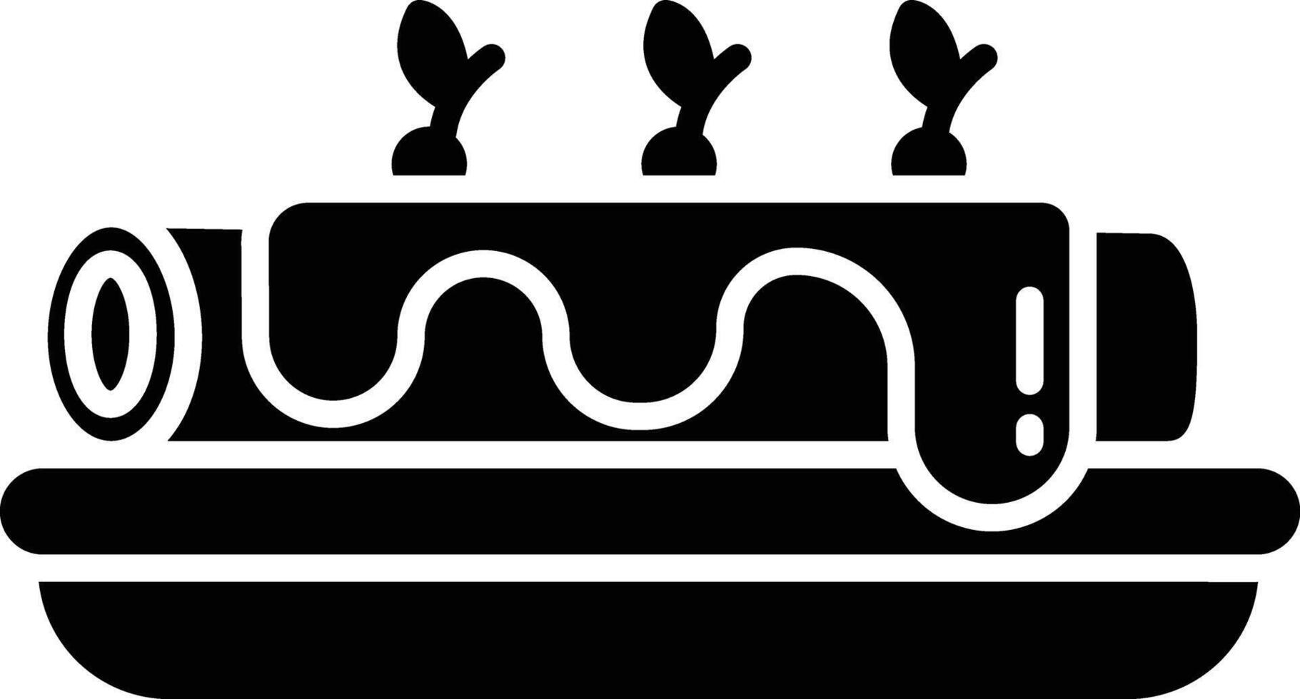 Roll cake solid glyph illustration vector