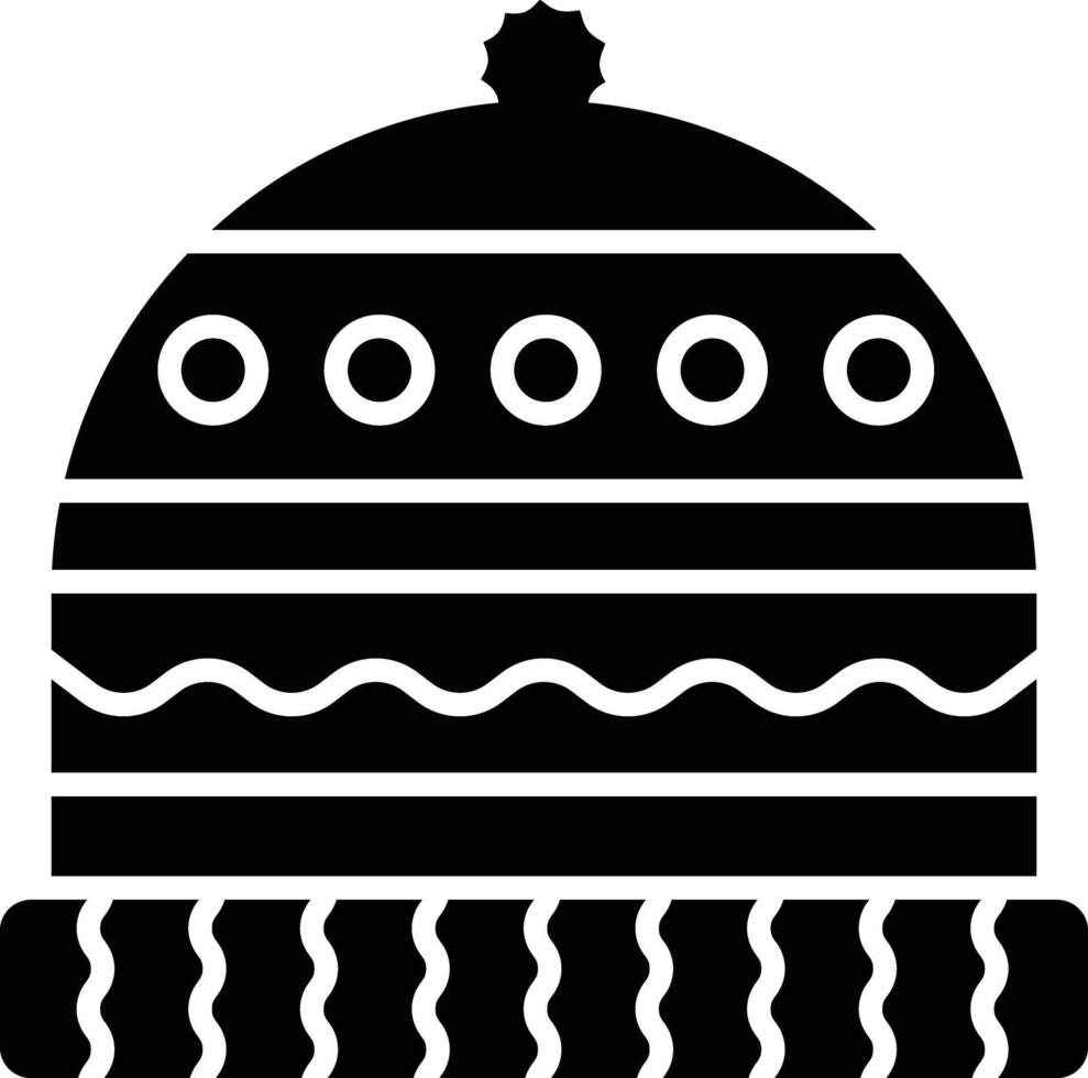 Beanie solid glyph illustration vector