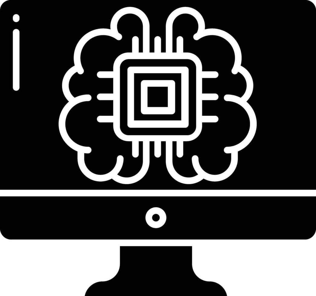 Computer solid glyph illustrations vector