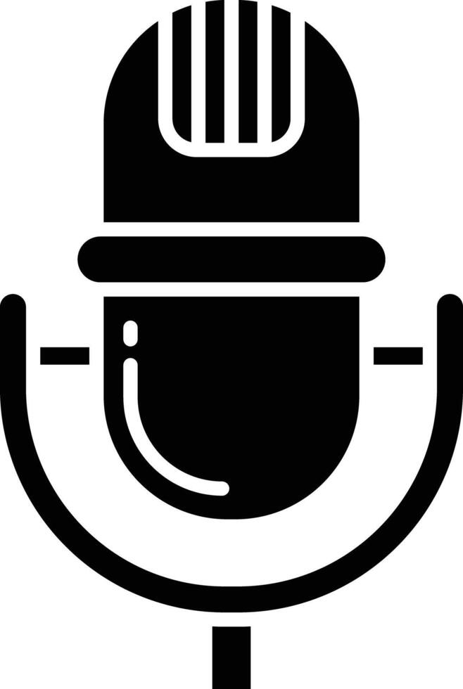 Mic solid glyph illustration vector
