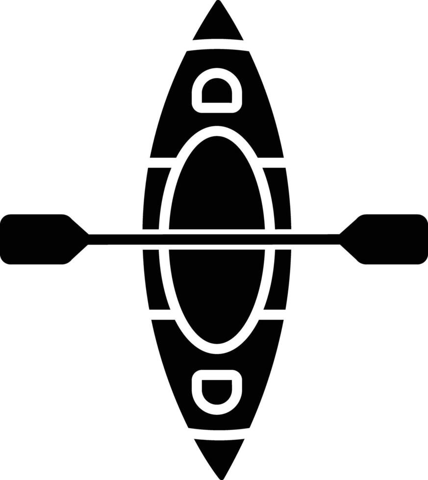 Canoe solid glyph illustration vector