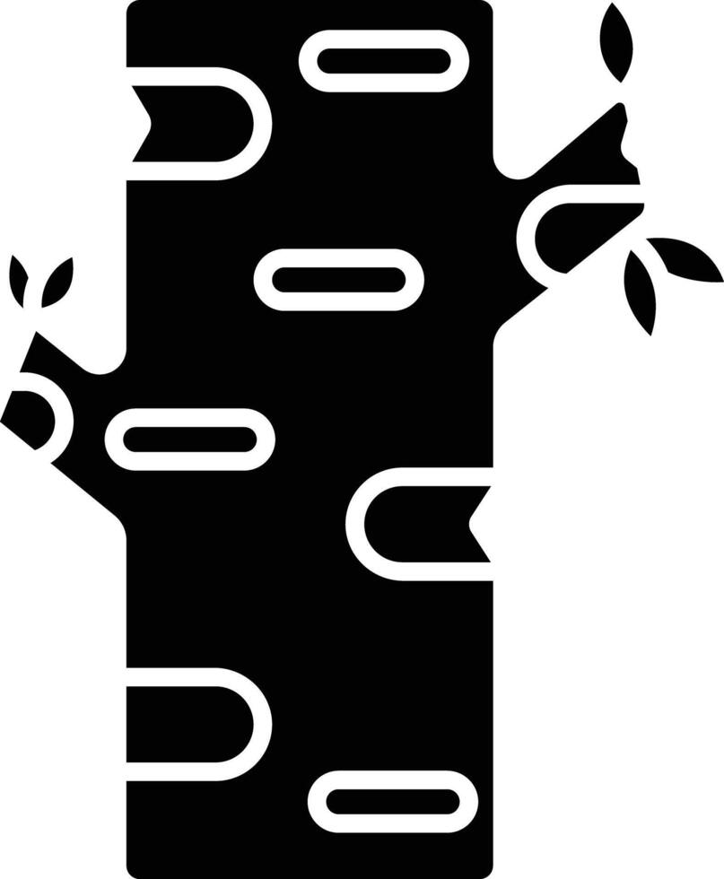 Birch Tree solid glyph illustration vector