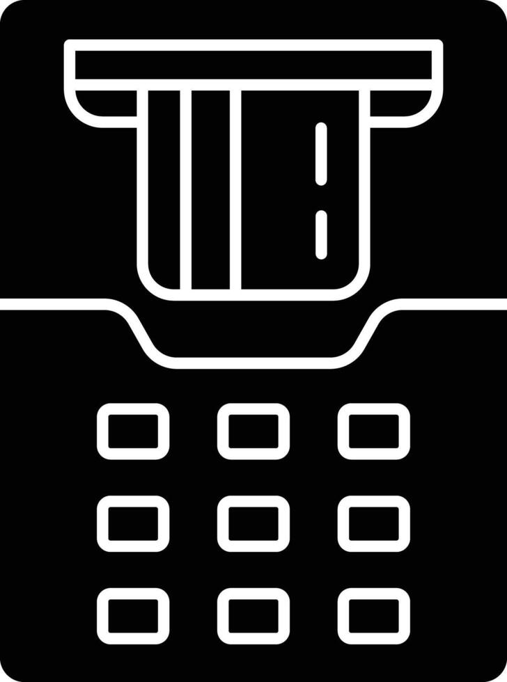 ATM machine solid glyph illustration vector