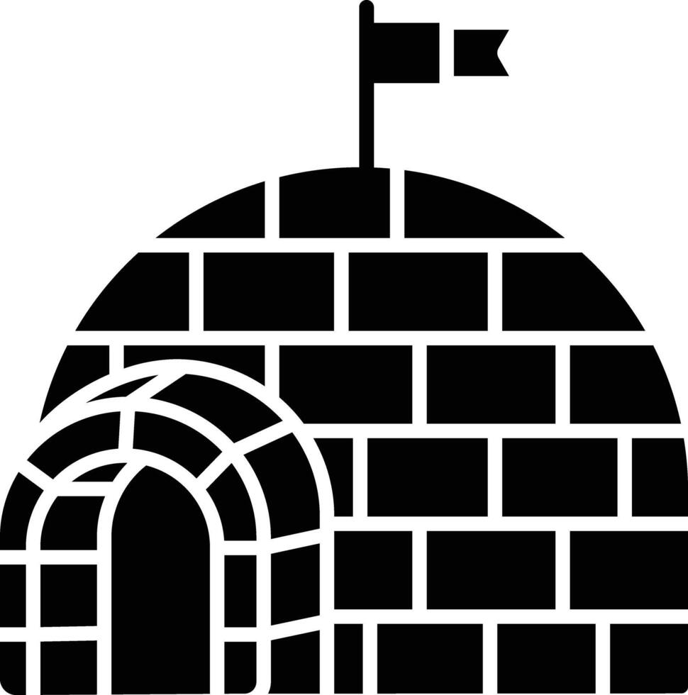 Igloo solid glyph illustration vector