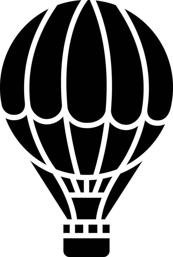 hot air balloon solid glyph illustration vector