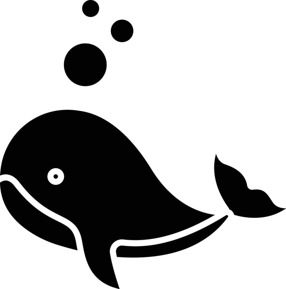 Whale solid glyph illustration vector