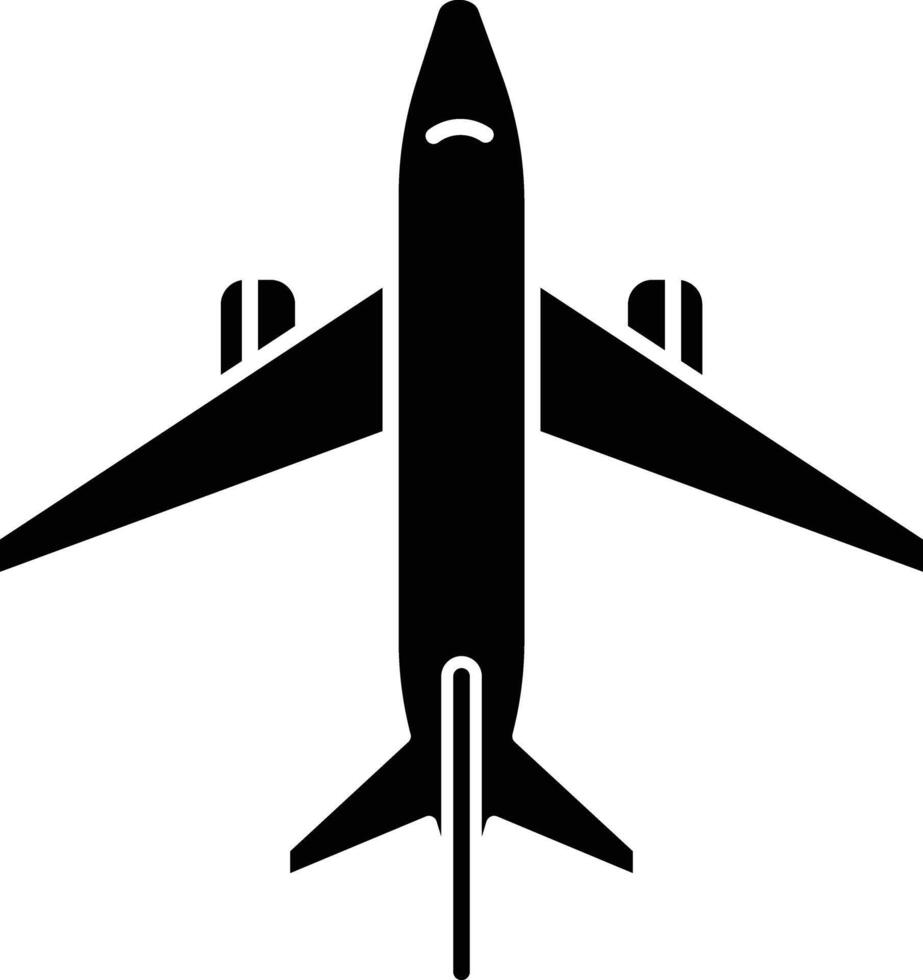 Airplane solid glyph illustration vector