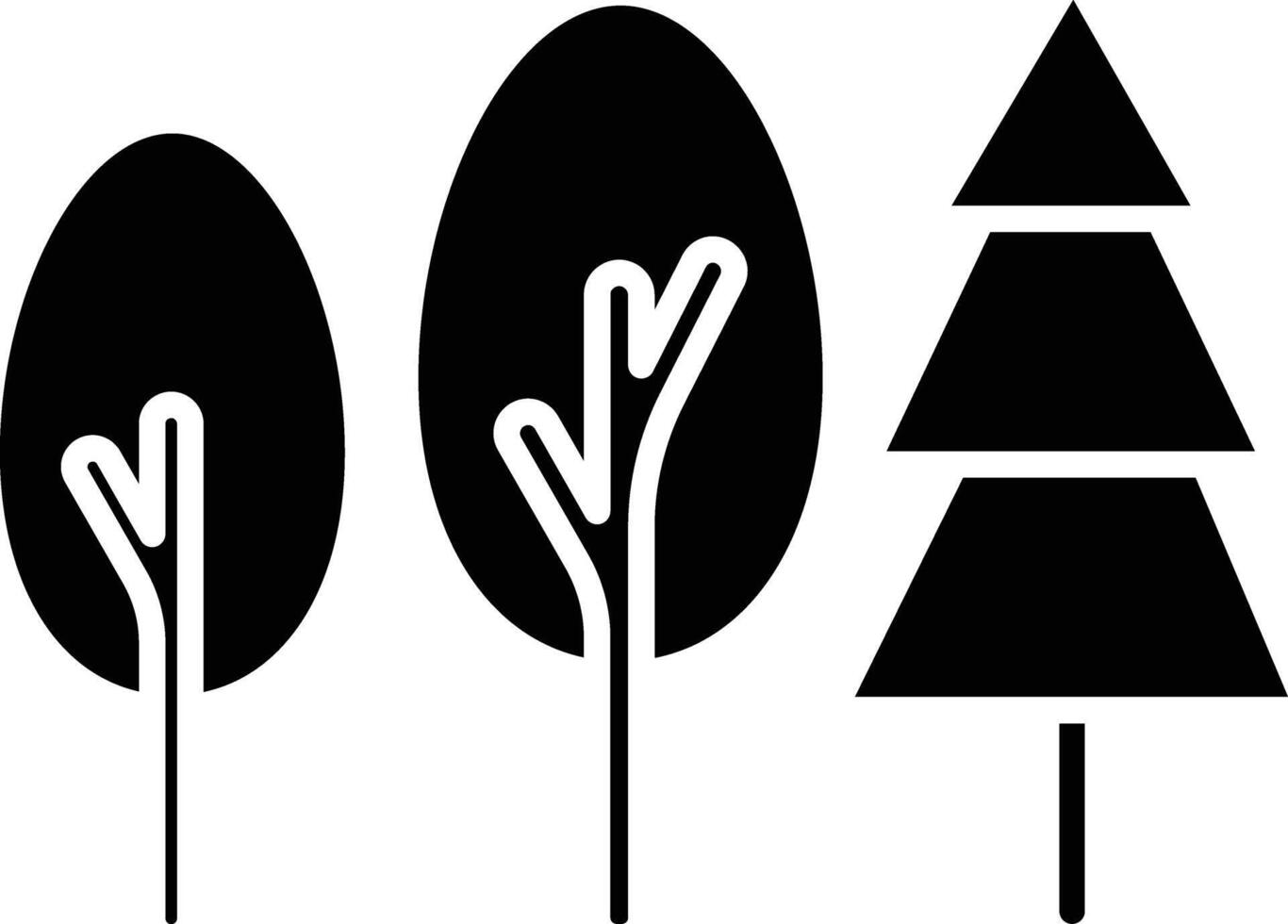 Tree solid glyph illustration vector
