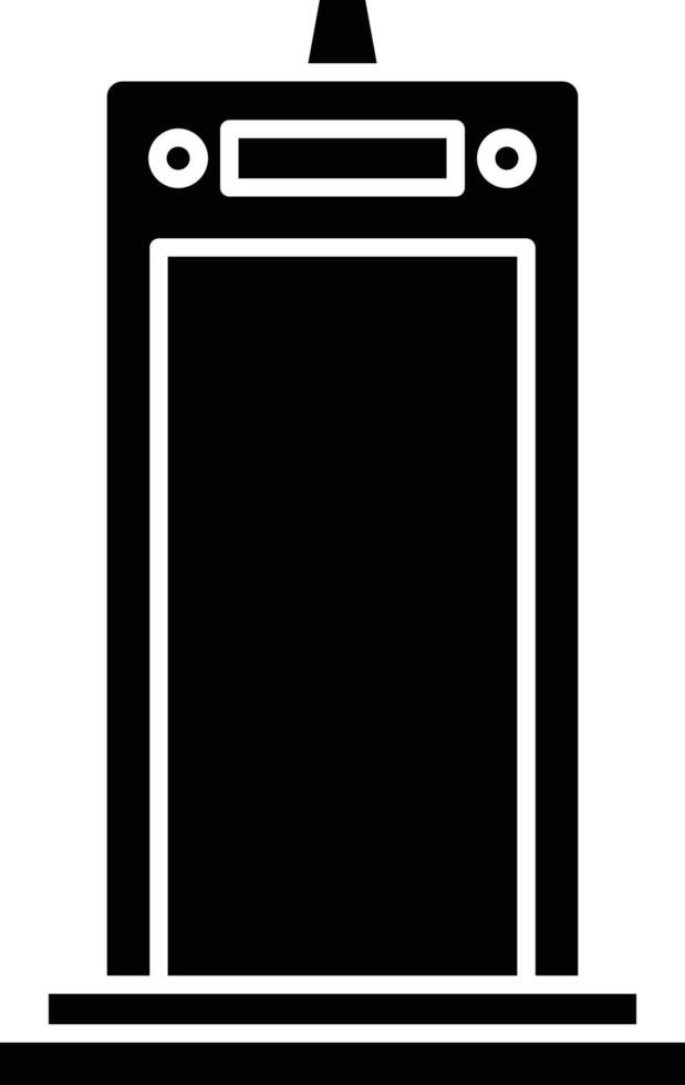 Security check machine solid glyph illustration vector