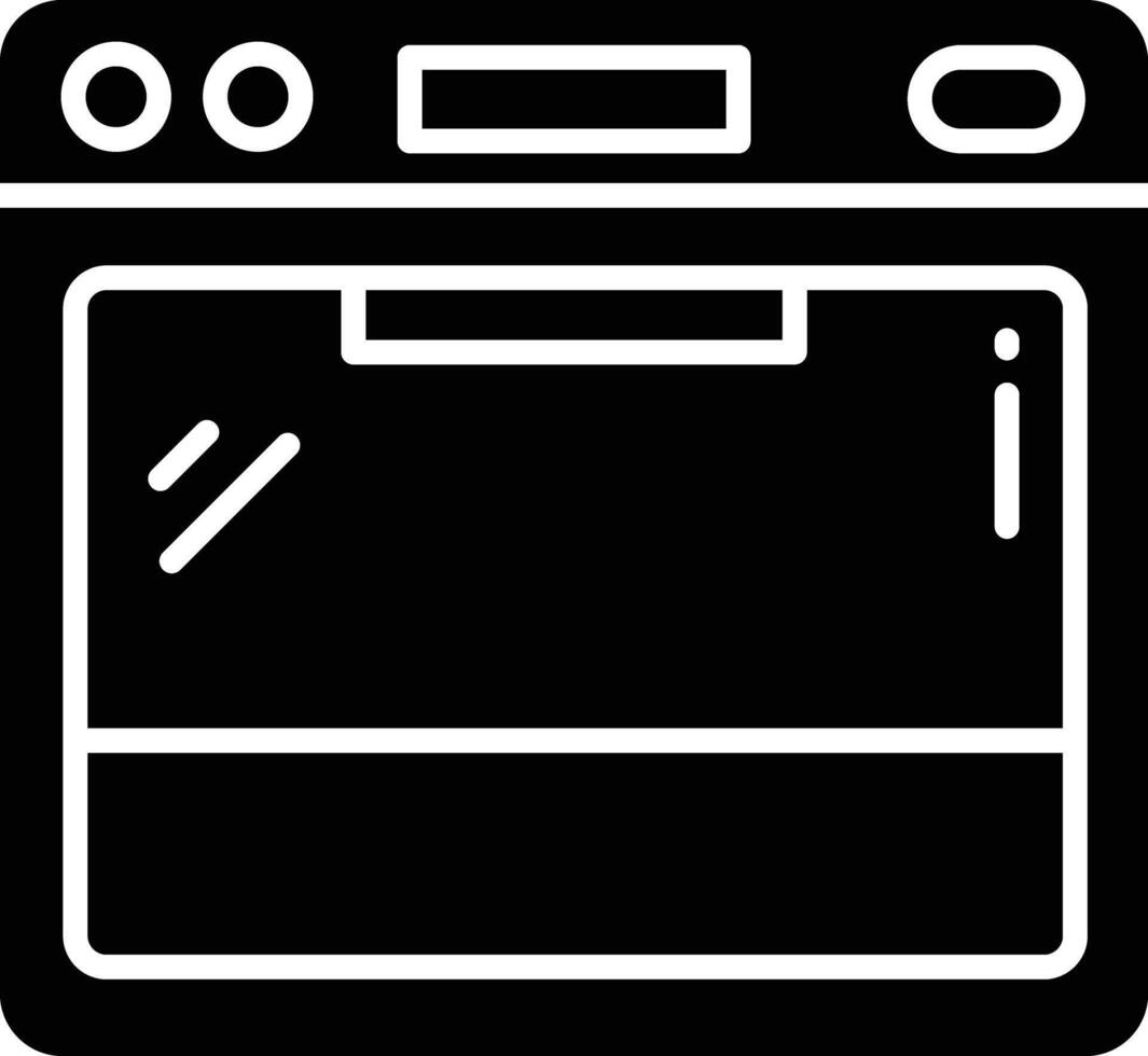 Microwave solid glyph illustration vector