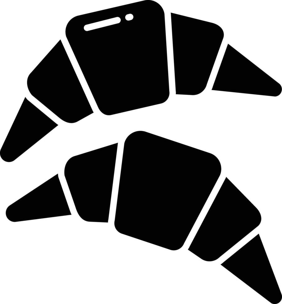 Croissant. solid glyph illustration vector