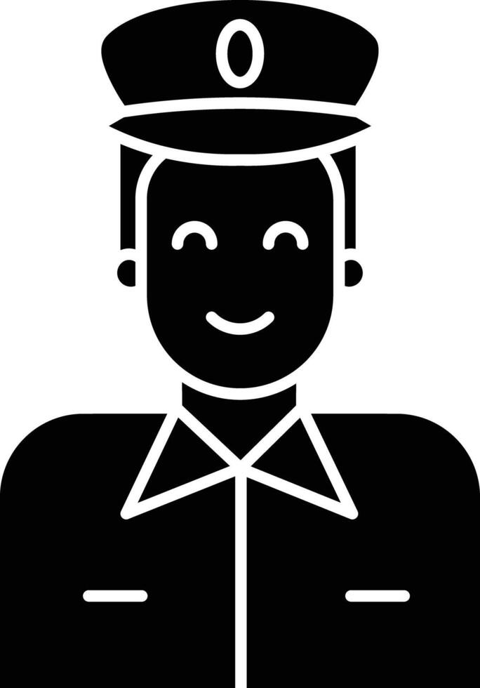 Security Police solid glyph illustration vector