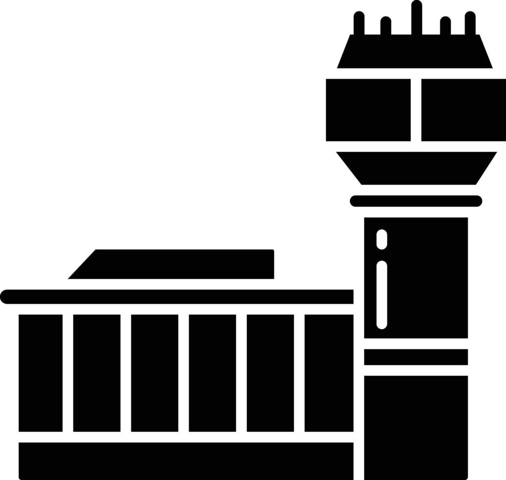 Airport terminal solid glyph illustration vector