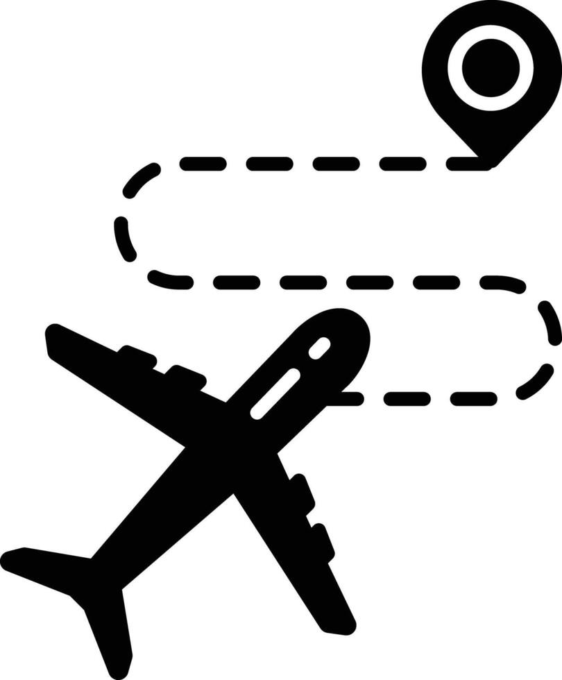 Flight trip solid glyph illustration vector