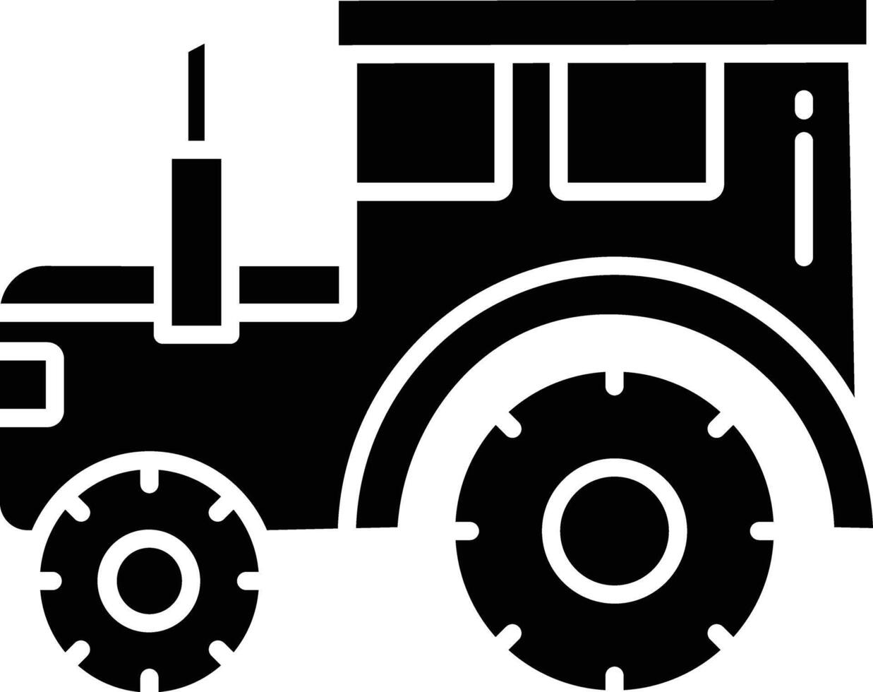 Tractor solid glyph illustration vector