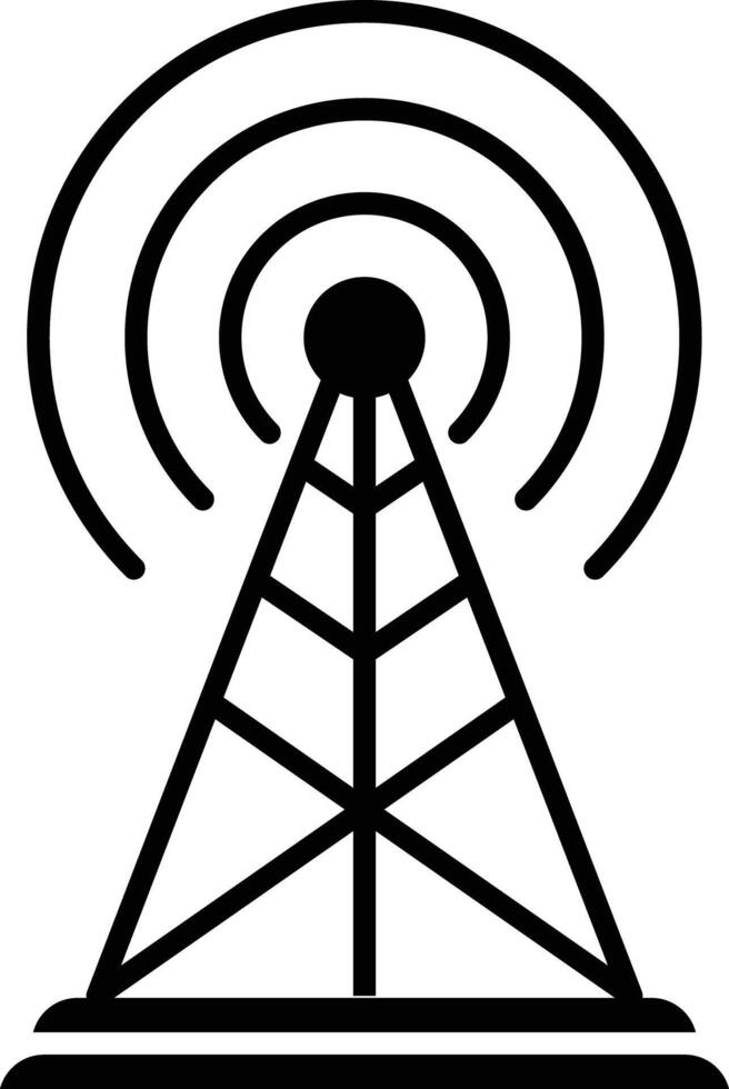 Antenna solid glyph illustration vector
