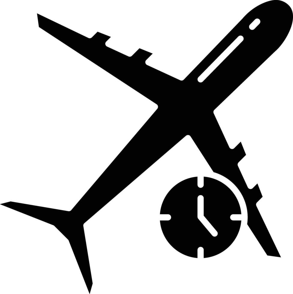 Flight Timings solid glyph illustration vector