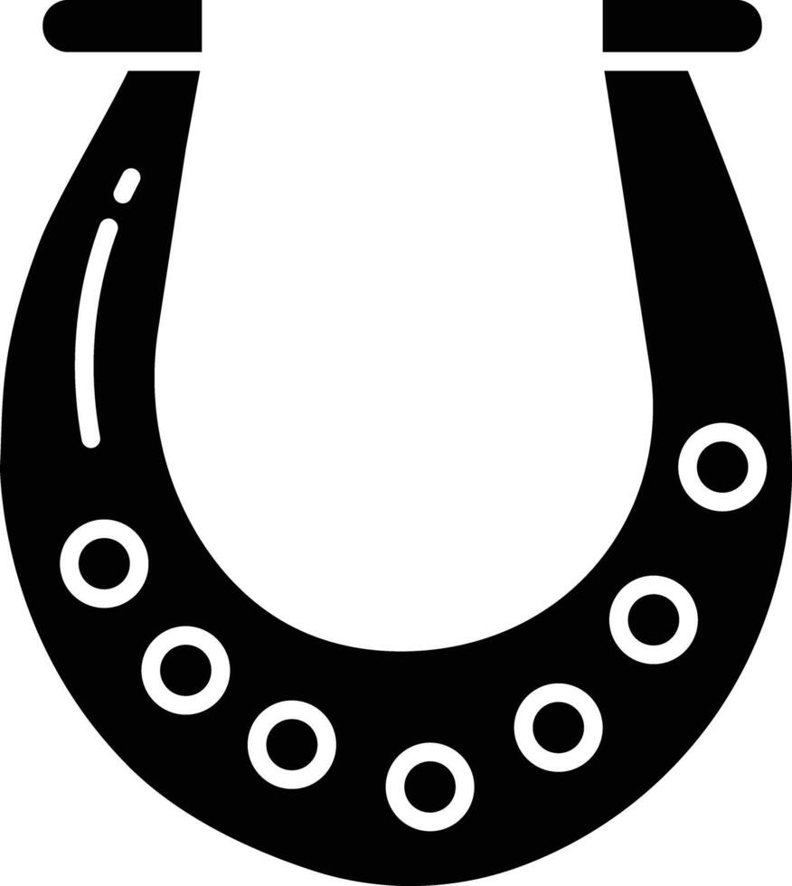 Horseshoe solid glyph illustration vector