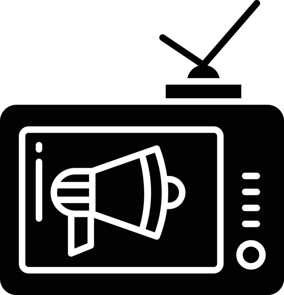 TV solid glyph illustrations vector