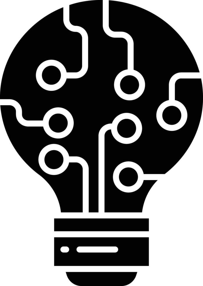 Ai innovation solid glyph illustration vector