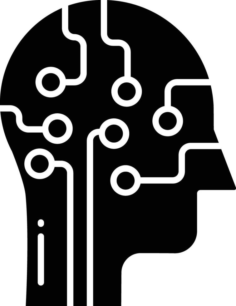 Head solid glyph illustration vector
