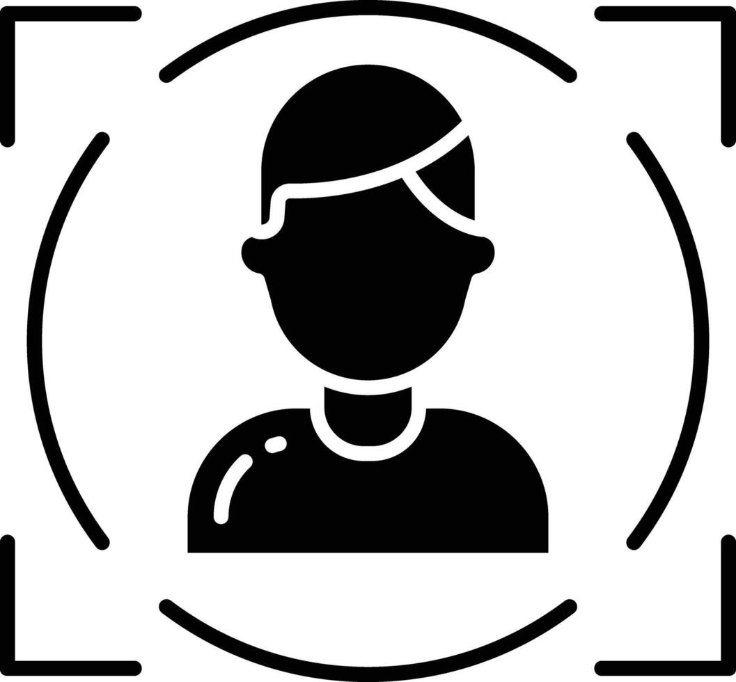 User focus solid glyph illustration vector