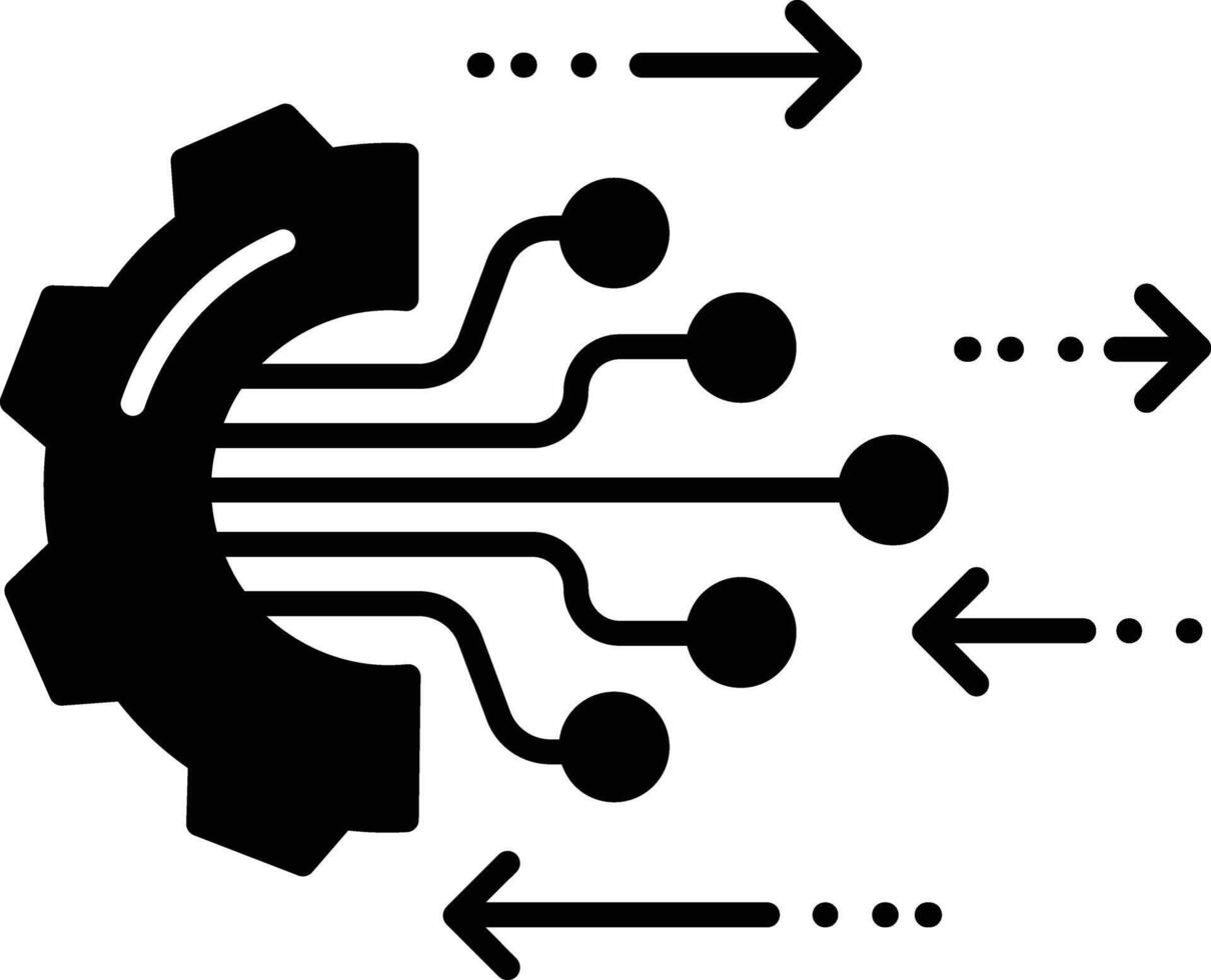 Settings solid glyph illustration vector