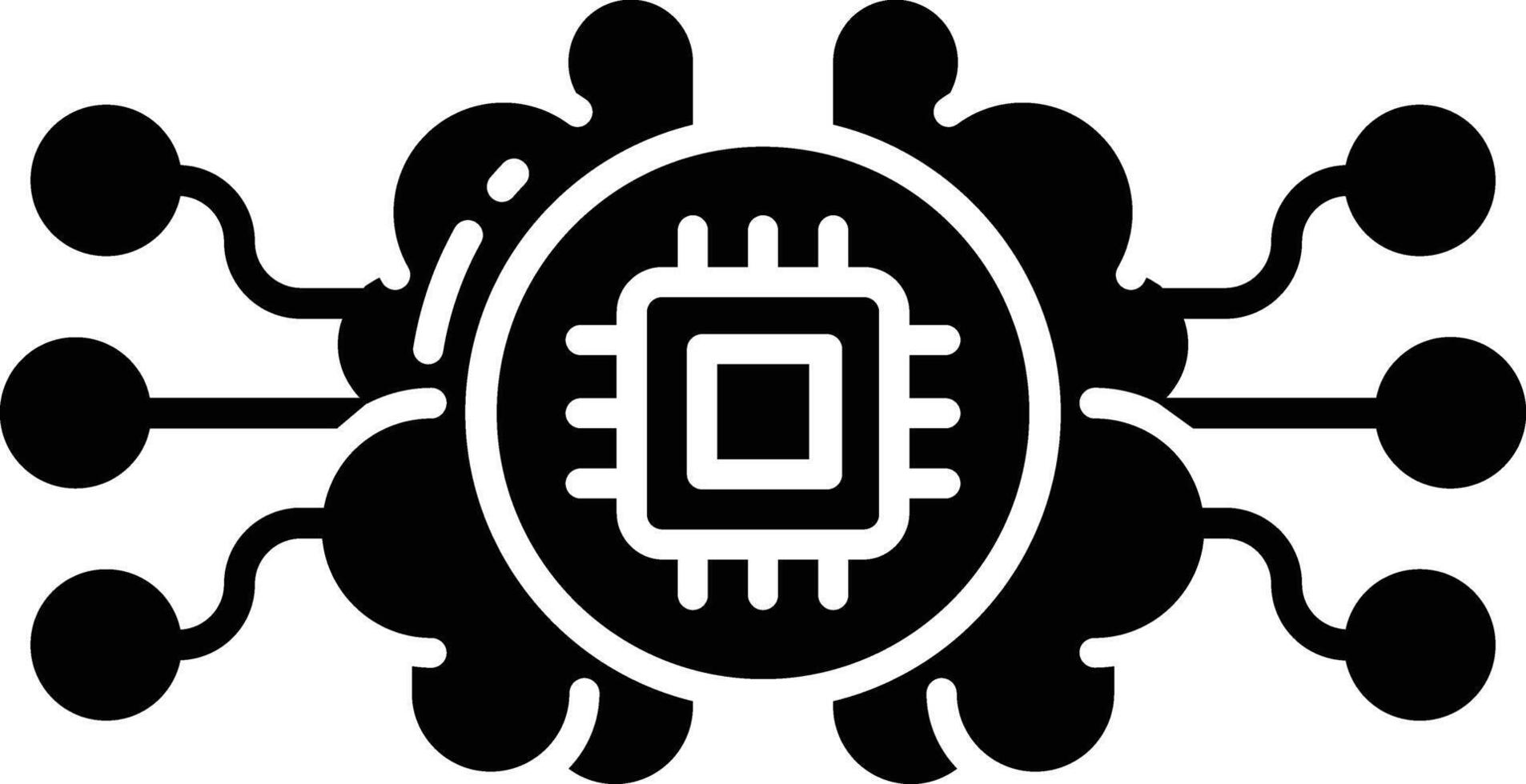 AI technology solid glyph illustration vector