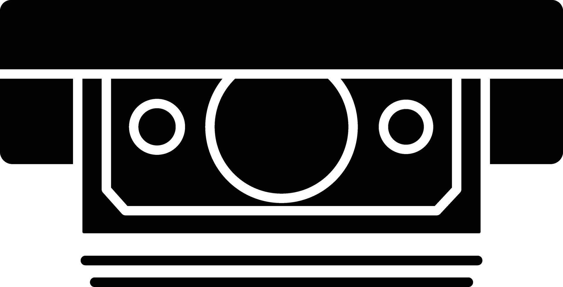 Money withdrawal solid glyph illustration vector