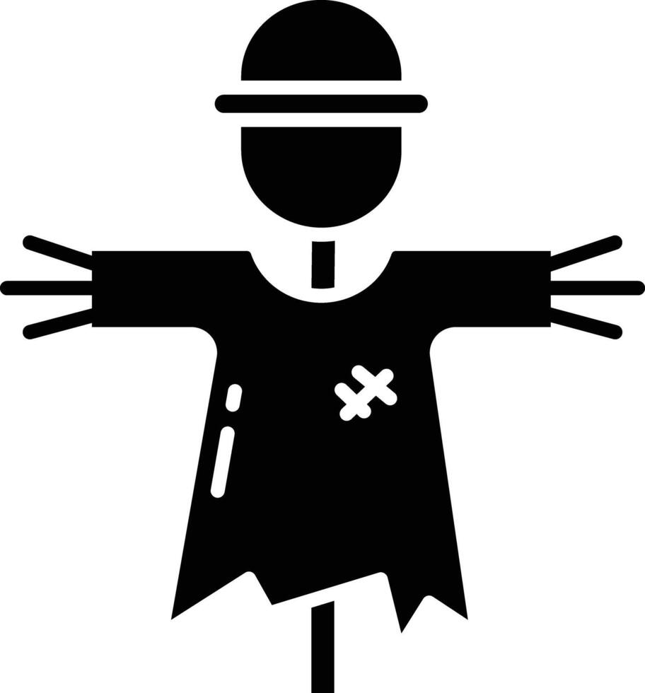 Scarecrow solid glyph illustration vector