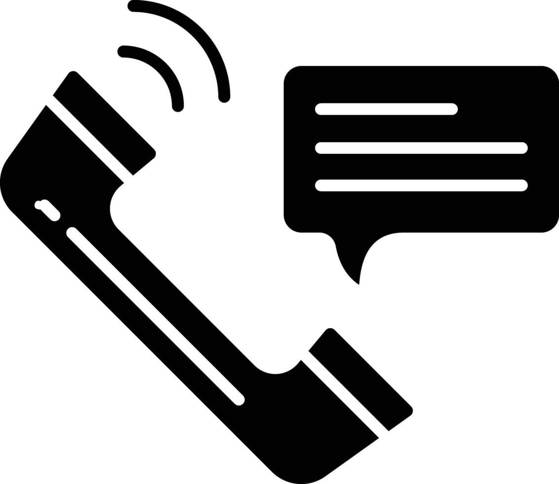 Call solid glyph illustration vector