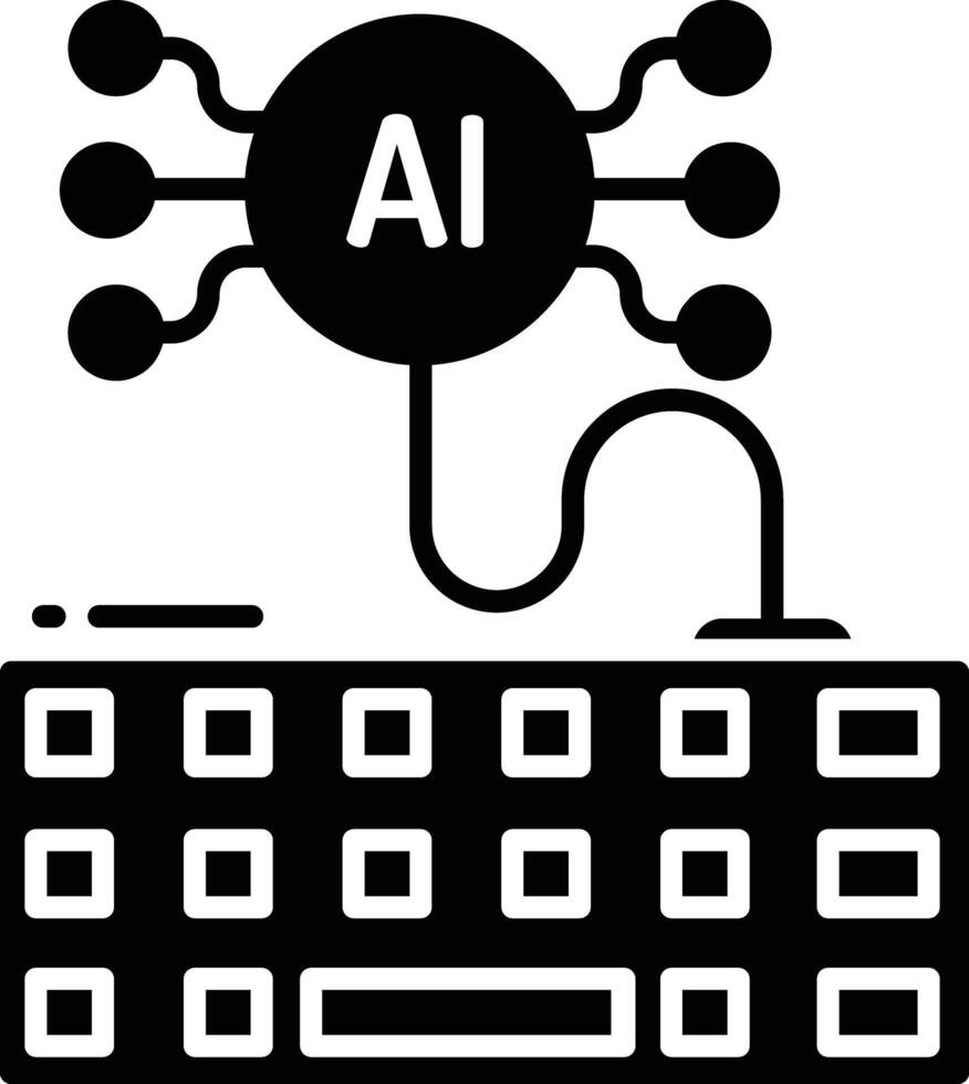 Keyboard solid glyph illustration vector