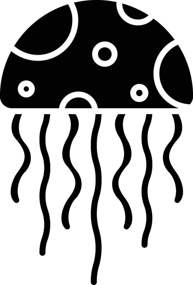 Jelly fish solid glyph illustration vector