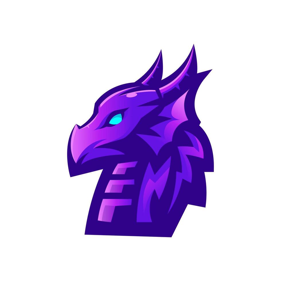 Purple Dragon Mascot Logo vector